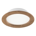 LED Zapustené svietidlo WOODY SPOT LED/16,5W/230V 4000K orech ? 18,5 cm