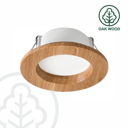 LED Zapustené svietidlo WOODY SPOT LED/5,5W/230V 4000K dub ? 10 cm