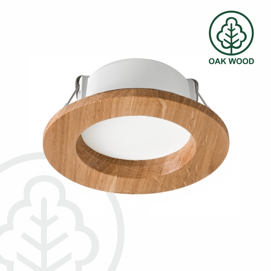 LED Zapustené svietidlo WOODY SPOT LED/5,5W/230V 4000K dub ? 10 cm