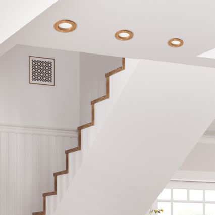 LED Zapustené svietidlo WOODY SPOT LED/5,5W/230V 4000K dub ? 10 cm