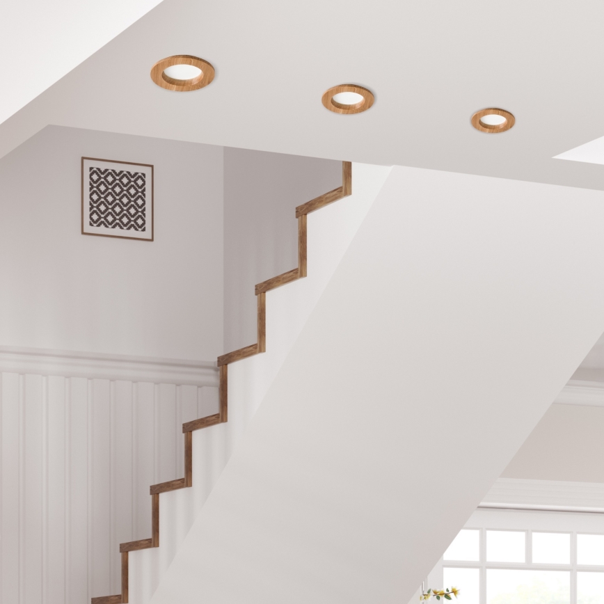 LED Zapustené svietidlo WOODY SPOT LED/5,5W/230V 4000K dub ? 10 cm