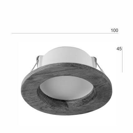 LED Zapustené svietidlo WOODY SPOT LED/5,5W/230V 4000K dub ? 10 cm