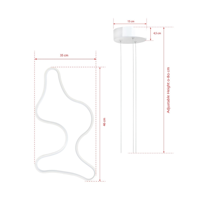 LED Závesná lampa ARTISAN LED/36W/230V 6500K biela