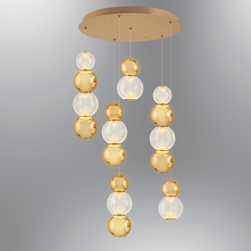 LED Závesná lampa CREMONA LED/34W/230V 3000K zlatá
