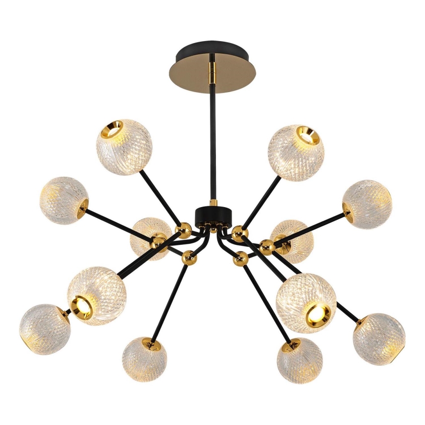 LED Závesná lampa GELA 12xLED/5W/230V 3000K čierna/zlatá