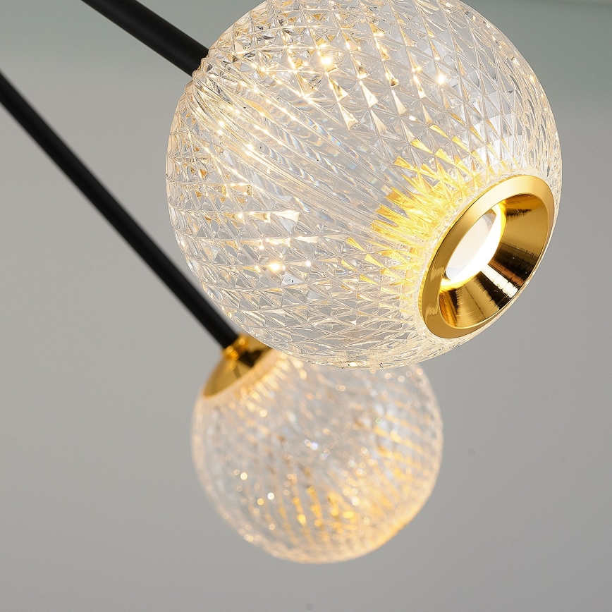 LED Závesná lampa GELA 12xLED/5W/230V 3000K čierna/zlatá