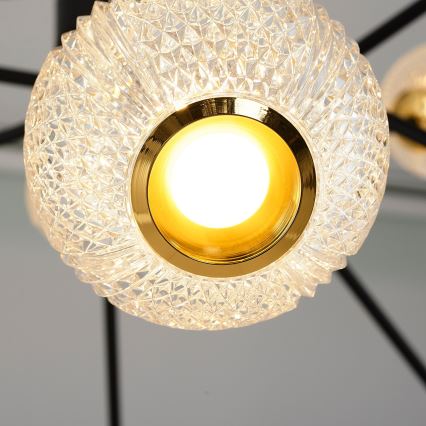 LED Závesná lampa GELA 12xLED/5W/230V 3000K čierna/zlatá