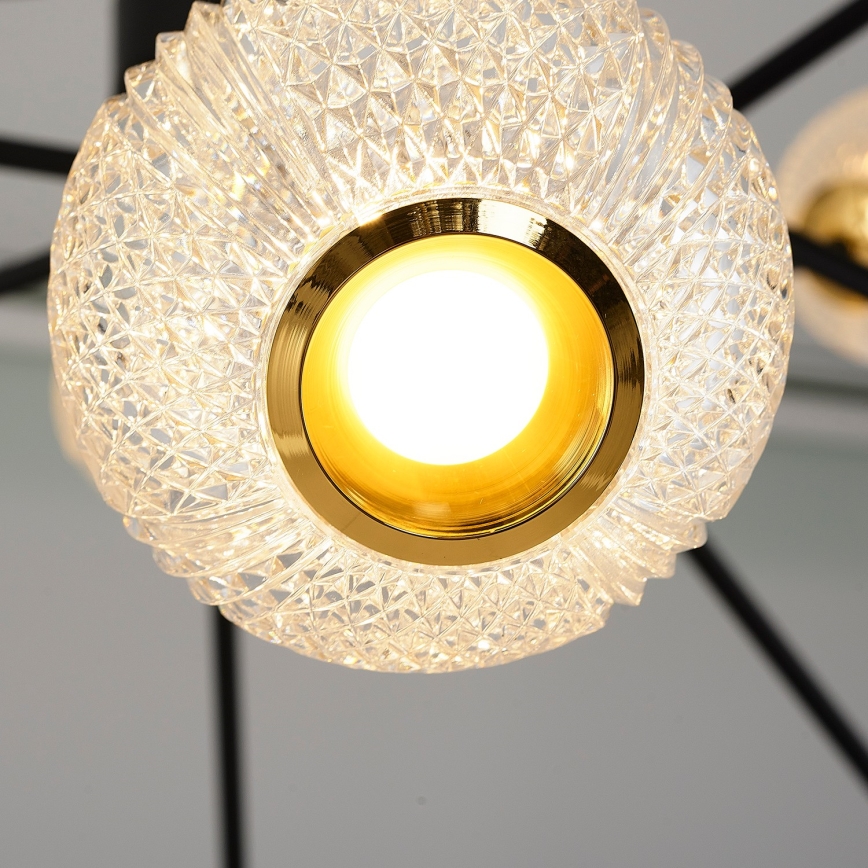 LED Závesná lampa GELA 12xLED/5W/230V 3000K čierna/zlatá