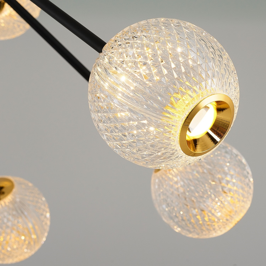 LED Závesná lampa GELA 12xLED/5W/230V 3000K čierna/zlatá
