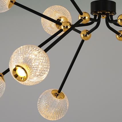 LED Závesná lampa GELA 12xLED/5W/230V 3000K čierna/zlatá
