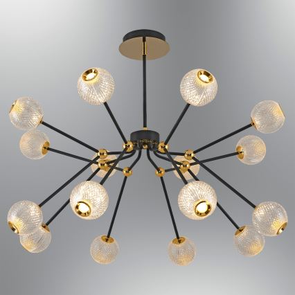 LED Závesná lampa GELA 16xLED/5W/230V 3000K čierna/zlatá