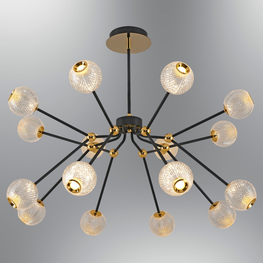 LED Závesná lampa GELA 16xLED/5W/230V 3000K čierna/zlatá