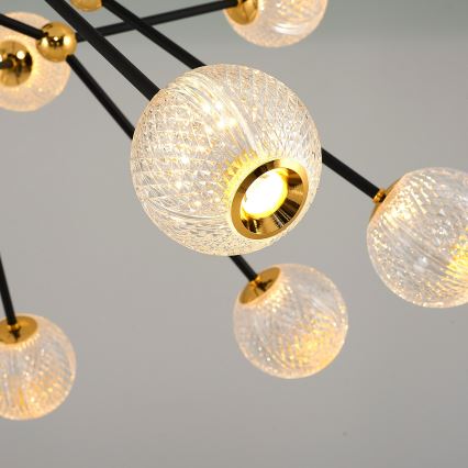 LED Závesná lampa GELA 16xLED/5W/230V 3000K čierna/zlatá