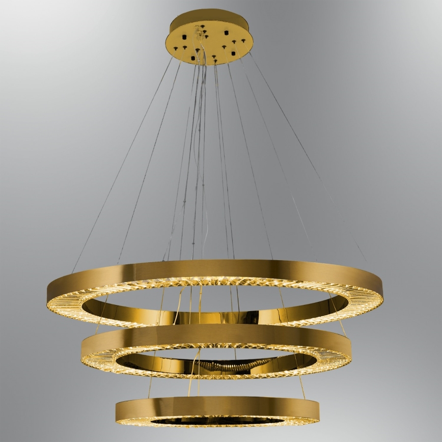 LED Závesná Lampa JESI LED/99W/230V 3000K Ø 100 cm Bronzová