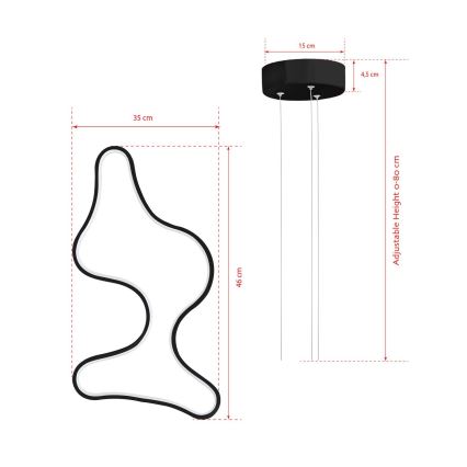 LED Závesné svetlo ARTISAN LED/36W/230V 6500K čierne
