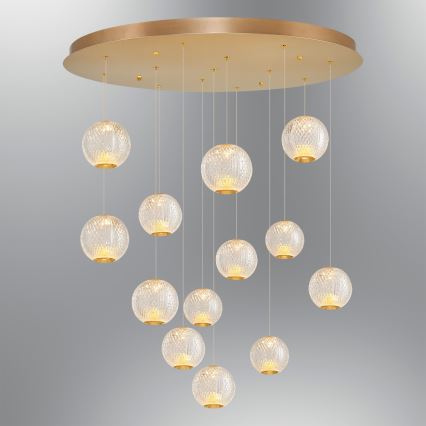LED Závesné svietidlo CREMONA 13xLED/5W/230V 3000K zlaté