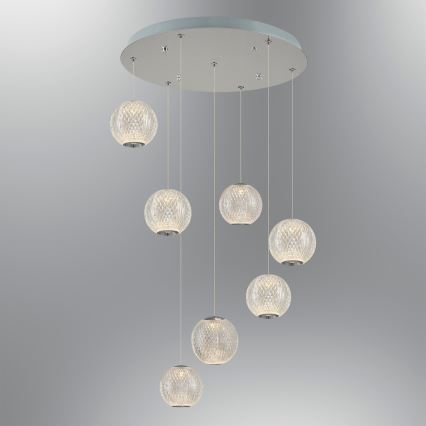 LED Závesné svietidlo CREMONA 7xLED/5W/230V 3000K matný chróm