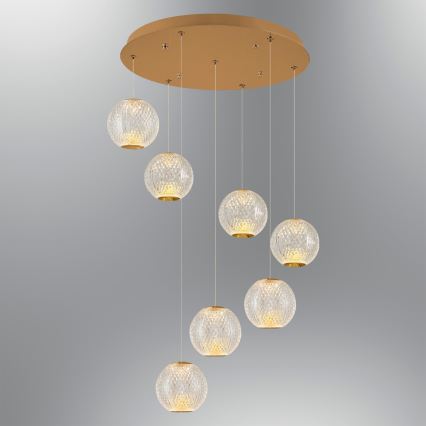 LED Závesné svietidlo CREMONA 7xLED/5W/230V 3000K zlatá