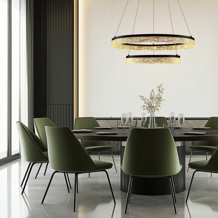 LED Závesné svietidlo FROZI LED/38W/230V priemer 60 cm čierna