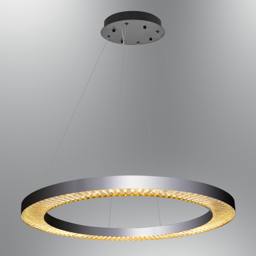 LED Závesné svietidlo JESI LED/90W/230V 3000K pr. 100 cm strieborné