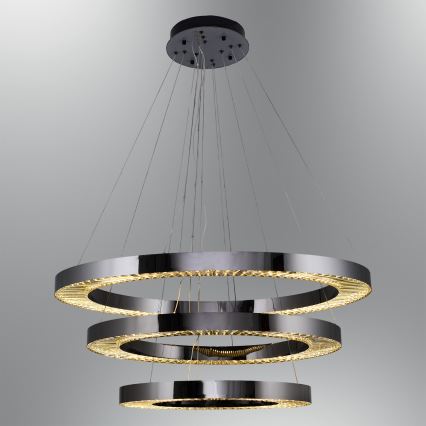 LED Závesné svietidlo JESI LED/99W/230V 3000K priemer 100 cm strieborné