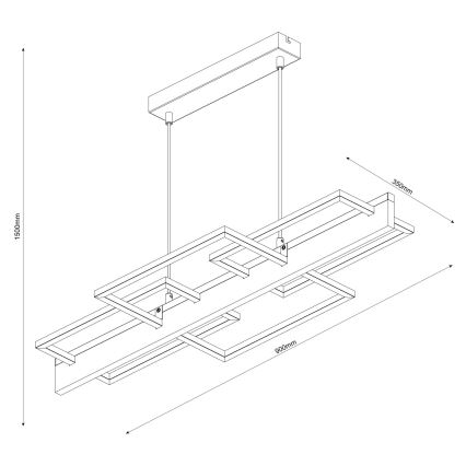 LED závesné svietidlo na lanku LARYSA LED/35W/230V borovica