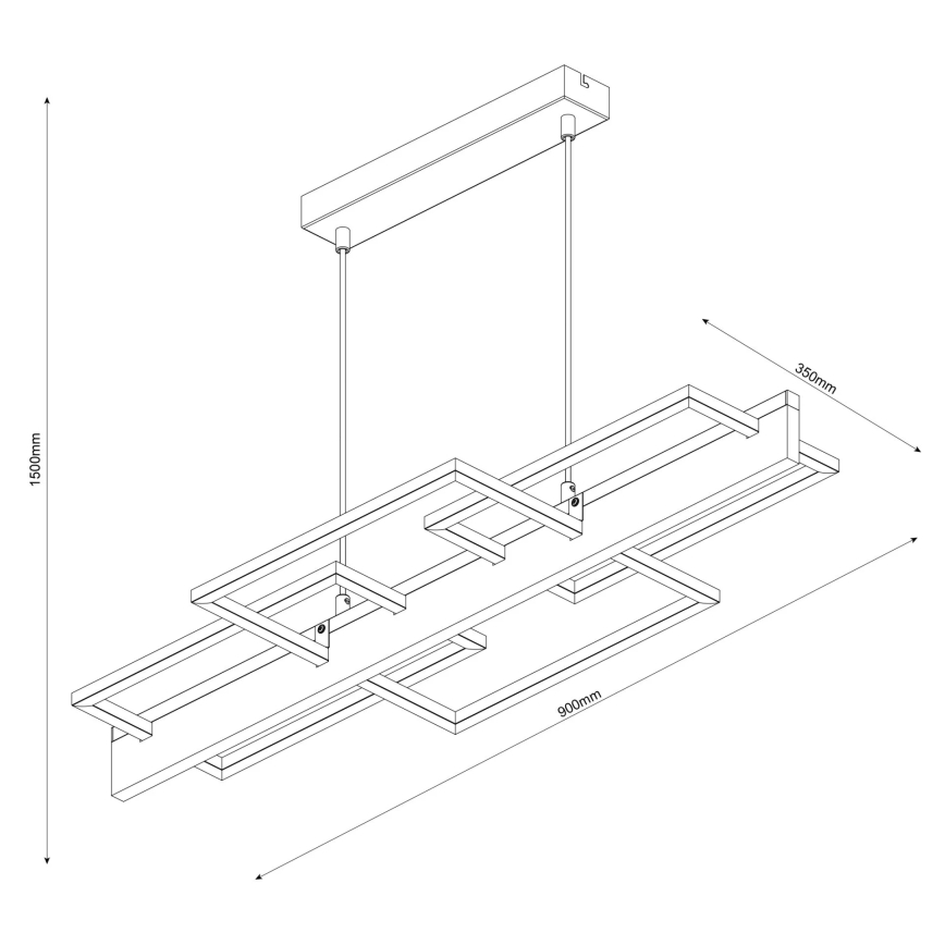 LED závesné svietidlo na lanku LARYSA LED/35W/230V borovica