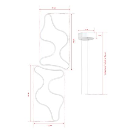 LED závesný luster DUPLE ARTISAN LED/80W/230V 6500K biely