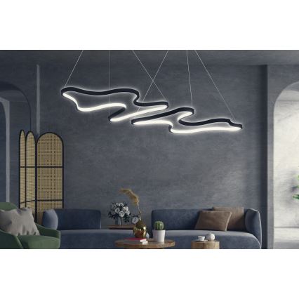 LED Závesný luster DUPLE ARTISAN LED/80W/230V 6500K čierny