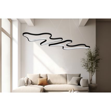 LED Závesný luster DUPLE ARTISAN LED/80W/230V 6500K čierny