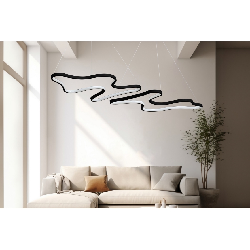 LED Závesný luster DUPLE ARTISAN LED/80W/230V 6500K čierny