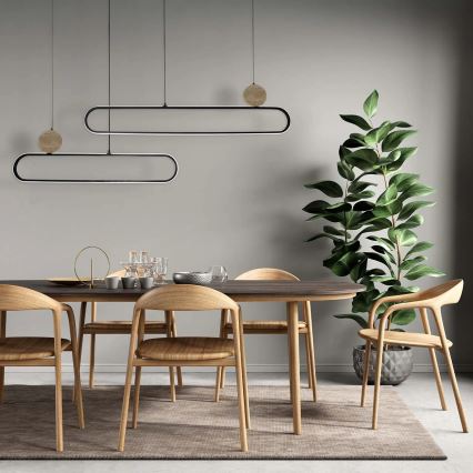 LED závesný luster FLORENTYNA LED/48W/230V 4000K čierna/béžová