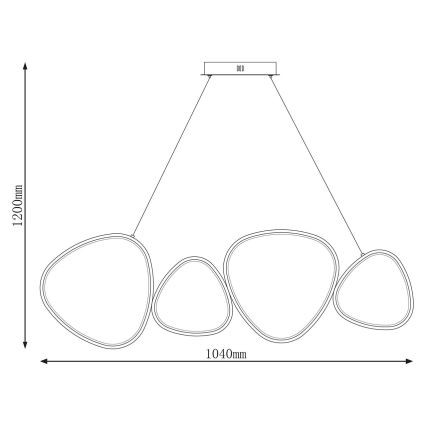 LED závesný luster na lane PETRA LED/48W/230V 4000K čierny