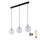 LED závesný luster na lanku DEVON 3xE27/15W/230V čierna/číra