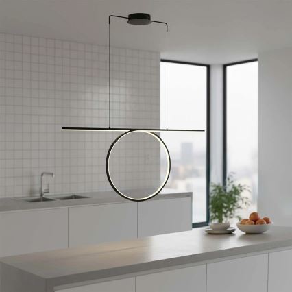 LED závesný luster na lanku ODETTA LED/42W/230V 4000K čierna