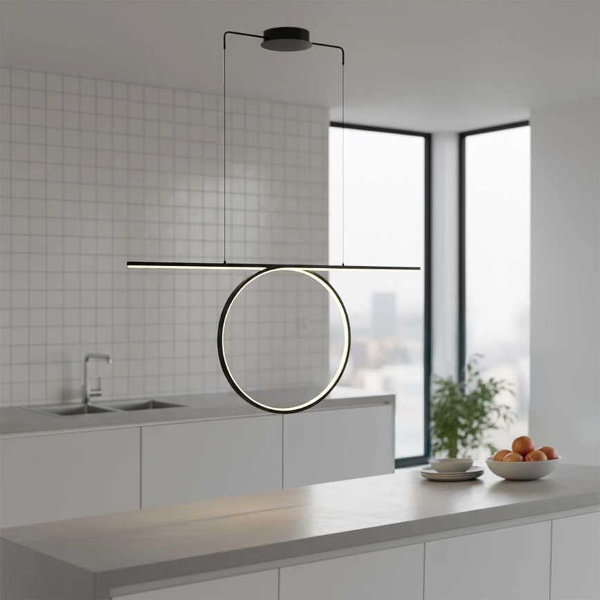 LED závesný luster na lanku ODETTA LED/42W/230V 4000K čierna