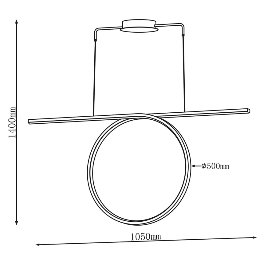 LED závesný luster na lanku ODETTA LED/42W/230V 4000K čierna