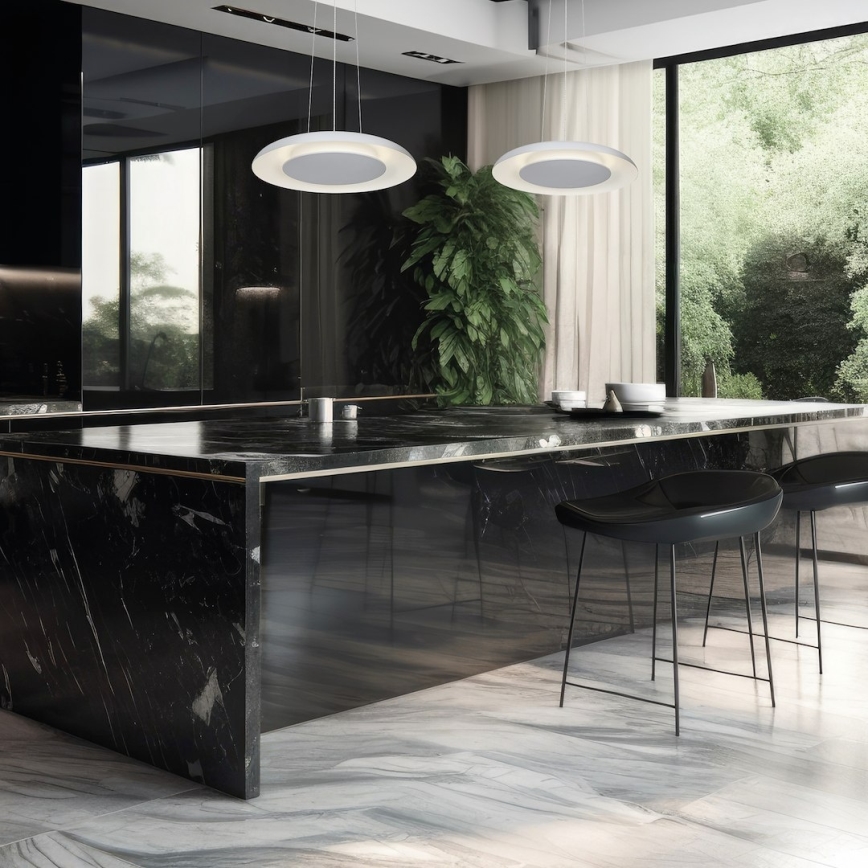 LED závesný luster na lanku PIATTINO LED/30W/230V 2700/3200/4000K priemer 40 cm biela