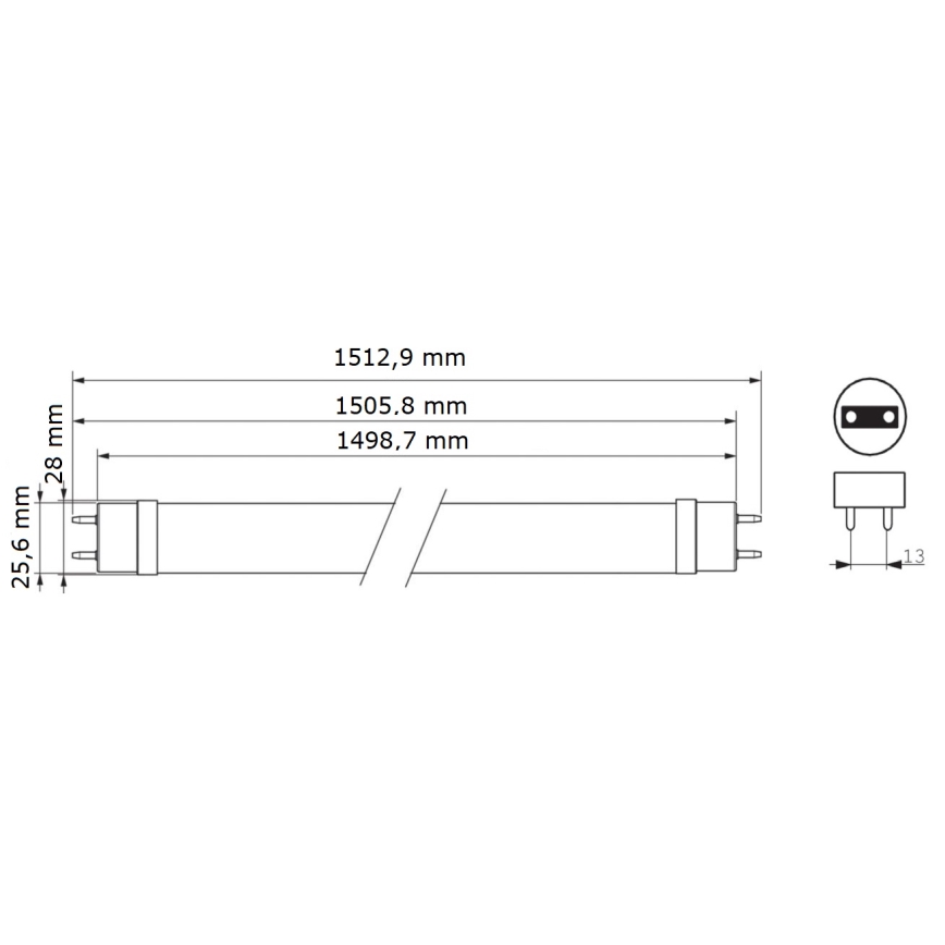 LED Žiarivková trubica Philips MASTER T8 G13/24W/80V 6500K 150 cm