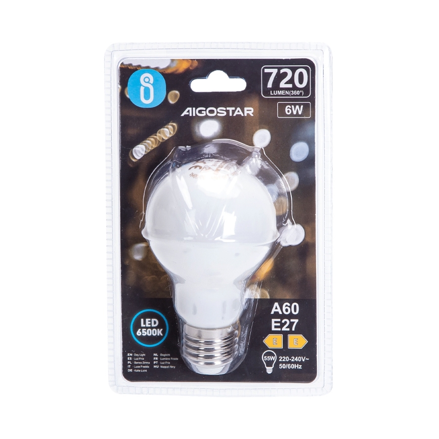 LED žiarovka A60 E27/6W/230V 6500K 330° - Aigostar