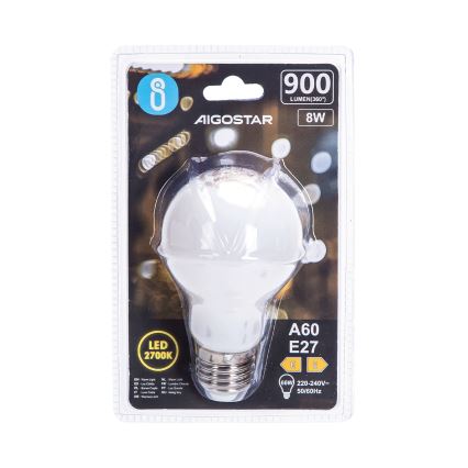 LED žiarovka A60 E27/8W/230V 330° 2700K - Aigostar