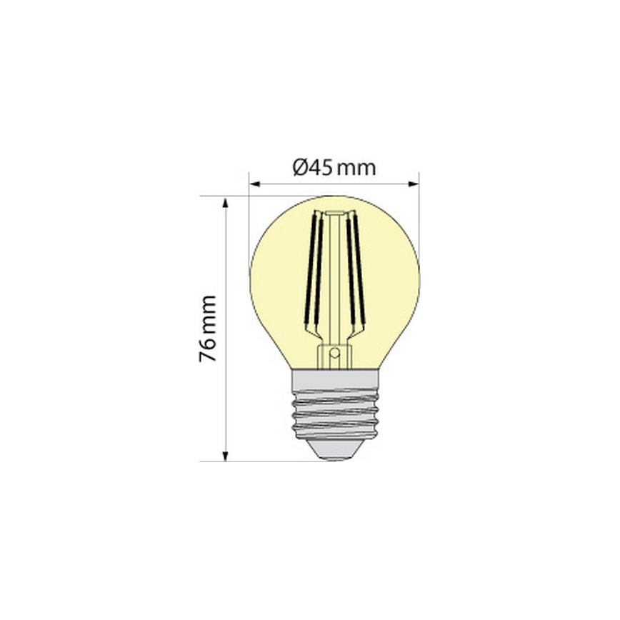 LED Žiarovka CLASIC AMBER G45 E27/4W/230V 2200K -  Brilagi
