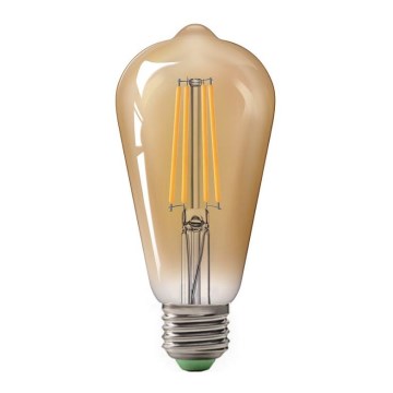 LED Žiarovka CLASIC AMBER ST64 E27/10W/230V 2200K - Brilagi