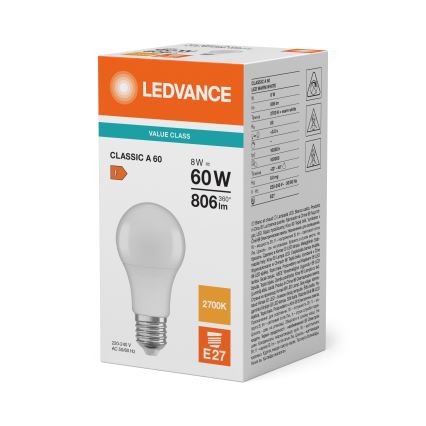 LED žiarovka CLASSIC A60 E27/8W/230V 2700K - Ledvance