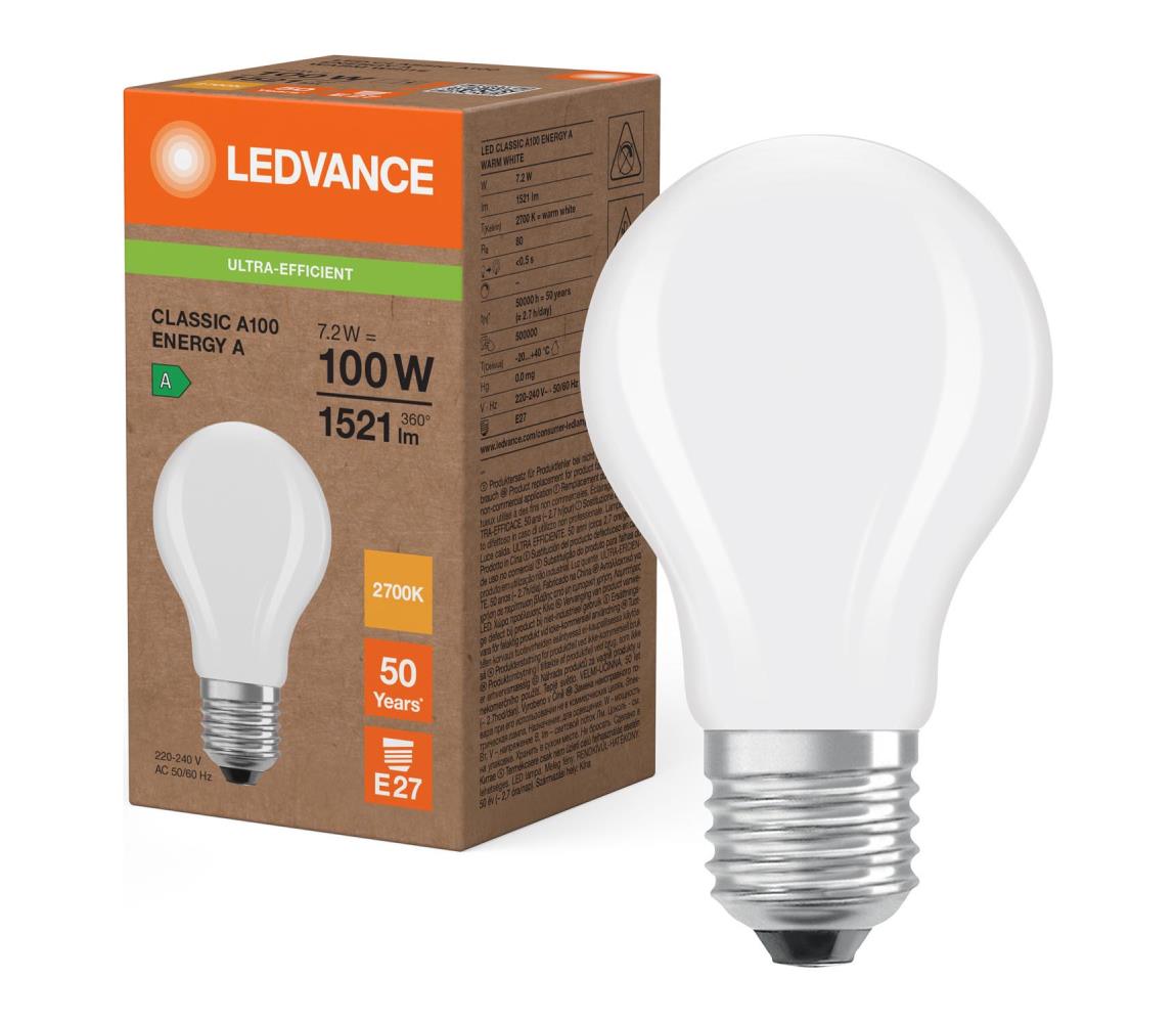 LED žiarovka CLASSIC FILAMENT A60 E27/7,2W/230V 2700K - Ledvance 4099854236730