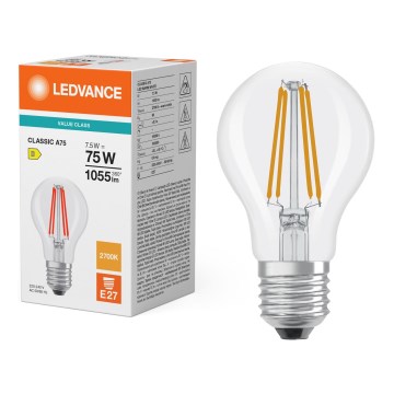 LED žiarovka CLASSIC FILAMENT A60 E27/7,5W/230V 2700K - Ledvance