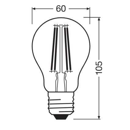 LED žiarovka CLASSIC FILAMENT A60 E27/7W/230V 2700K - Ledvance