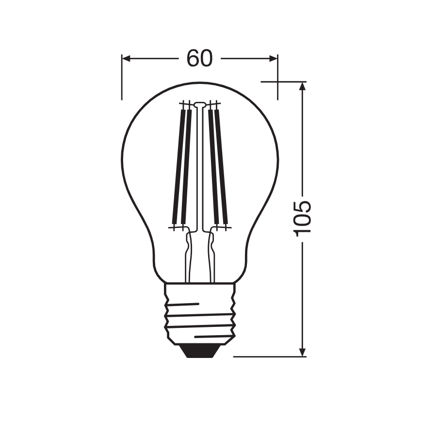 LED žiarovka CLASSIC FILAMENT A60 E27/7W/230V 2700K - Ledvance