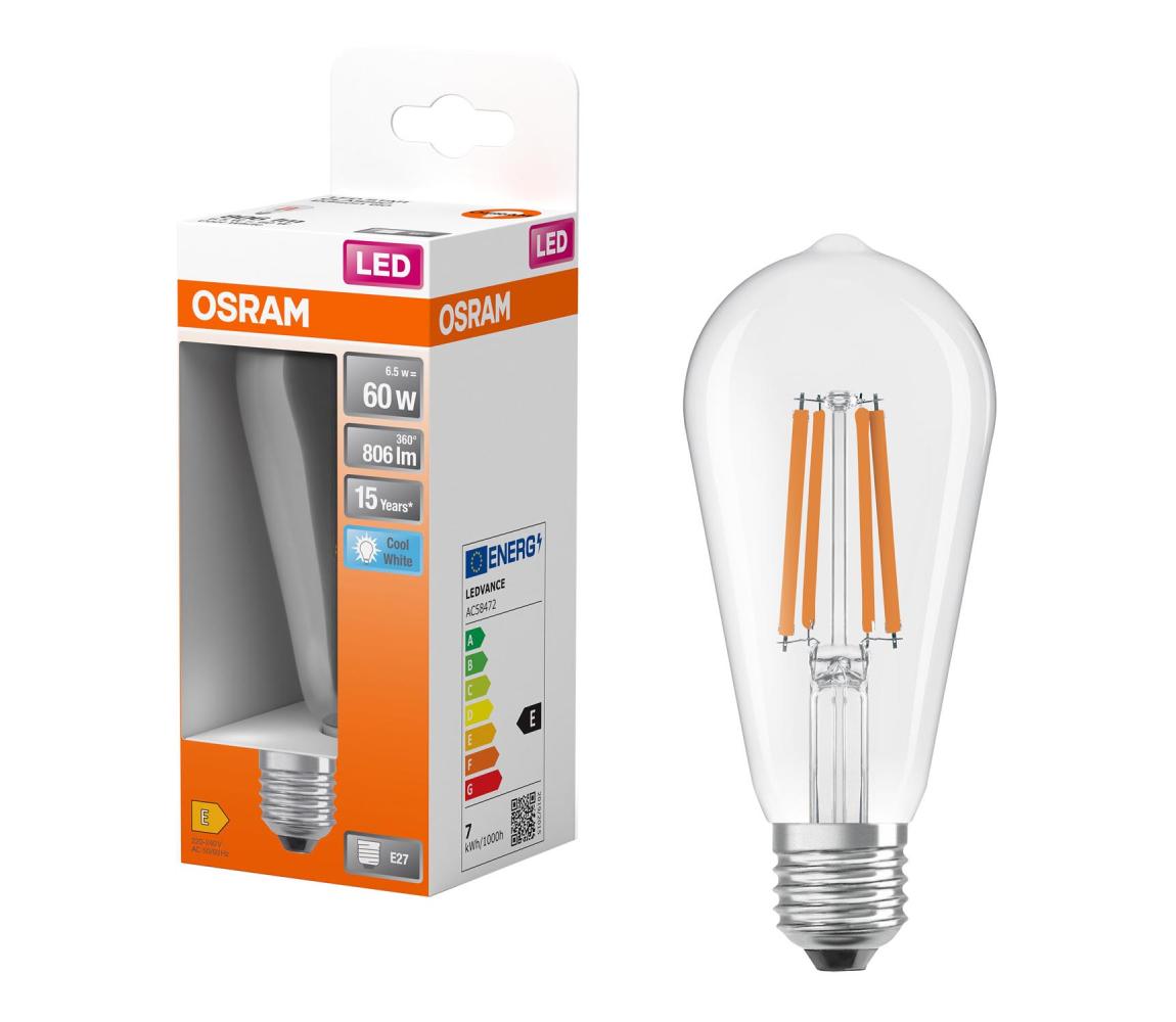 LED žiarovka CLASSIC FILAMENT E27/6,5W/230V 4000K - Osram 4058075839847