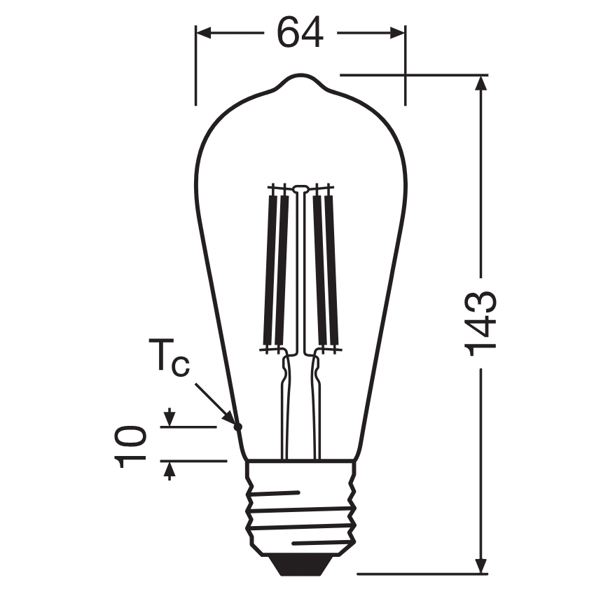 LED žiarovka CLASSIC FILAMENT E27/6,5W/230V 4000K - Osram